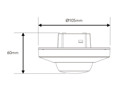 DALI-2 PIR-sensor med dagslyssensor, Hvid, Corridor H2,5, Ø40x5