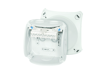 Forgreningsdåse 5x1,5-4 mm², Cu, 104x104x70 mm, IP66 - Grå