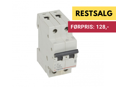 Legrand automatsikring RX3 C32A 2P 2M 6/6kA