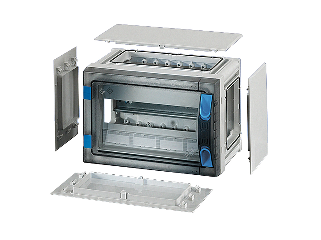 Hensel ENYSTAR kasse med DIN-skinne og sider - 12 moduler (1x12)