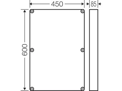 Påbygningsramme til Mi kasser i str. 6, 600x450x85 mm