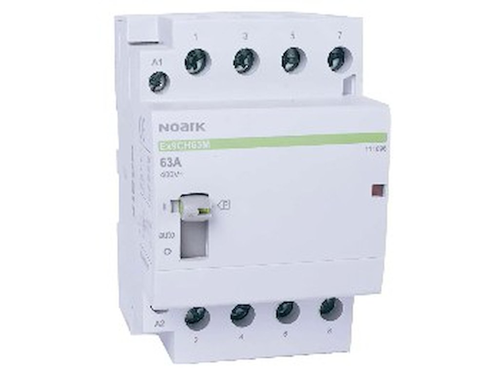 Noark kontaktor med manuel omskifter 40A, 220-240V AC, 4NC