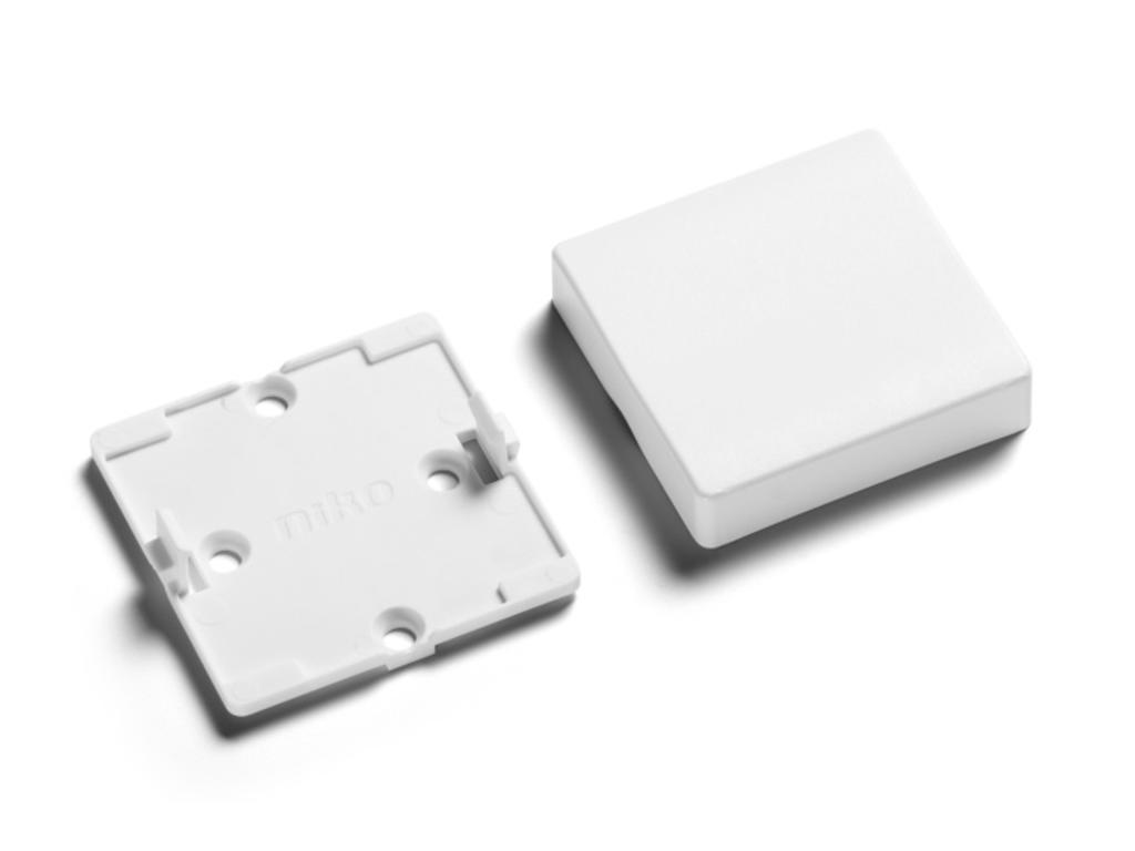 Tangent og bagplade (2-tryk) til EnOcean tryk for Fuga - Hvid
