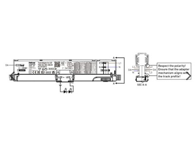 Helvar LED-driver til global track, TR40-DA-200-1050-B (sort)