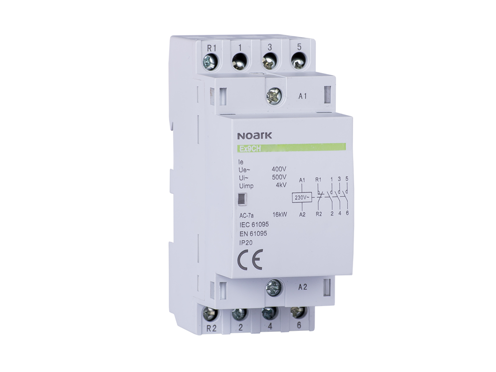 Noark kontaktor 25A, 230V AC, 4NO 