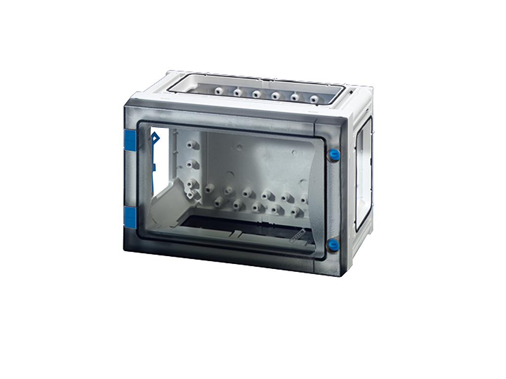 Hensel ENYSTAR tom kasse uden sider 180x270x163 mm - Transparent dør