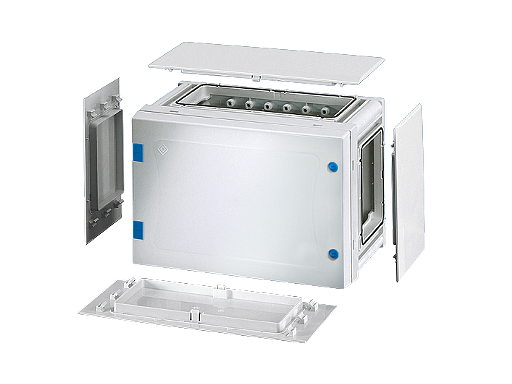 Hensel ENYSTAR tom kasse med sider 186x276x163 mm - Grå dør