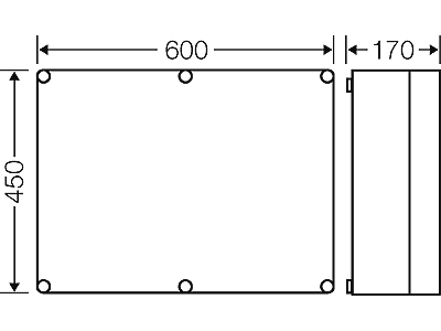 Hensel Mi kasse 450x600x170 mm - gråt låg