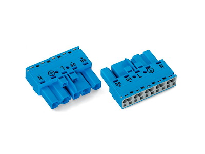 WAGO hanstik 5P, 4 mm² - Blå