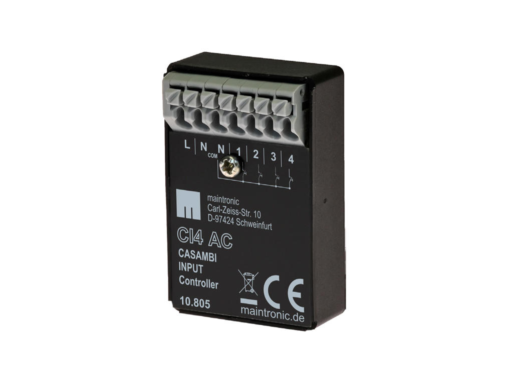 Casambi CI4 AC input controller med 4 kanaler LR (Long Range)
