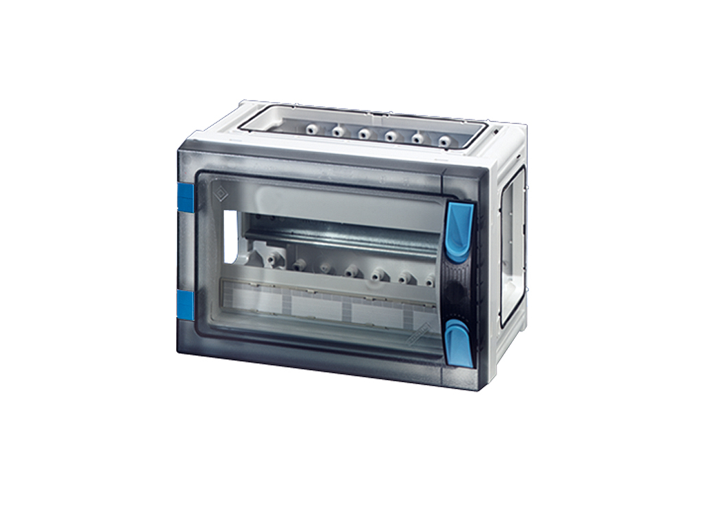 Hensel ENYSTAR kasse med DIN-skinne og PE/N klemmer - 9 moduler (1x9)