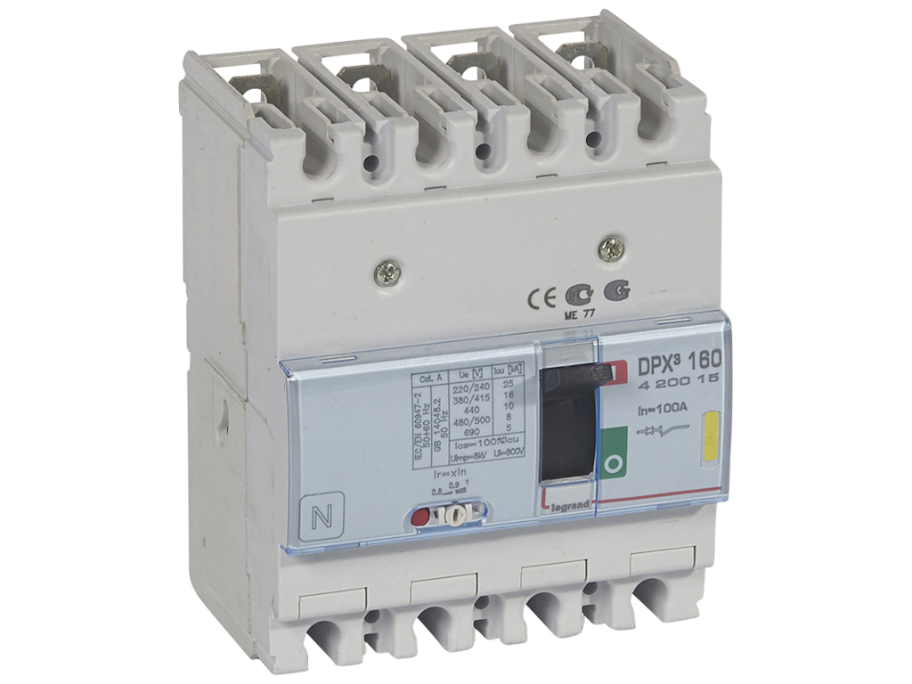 Legrand maksimalafbryder DPX³ 160, 100A 4P, 16kA
