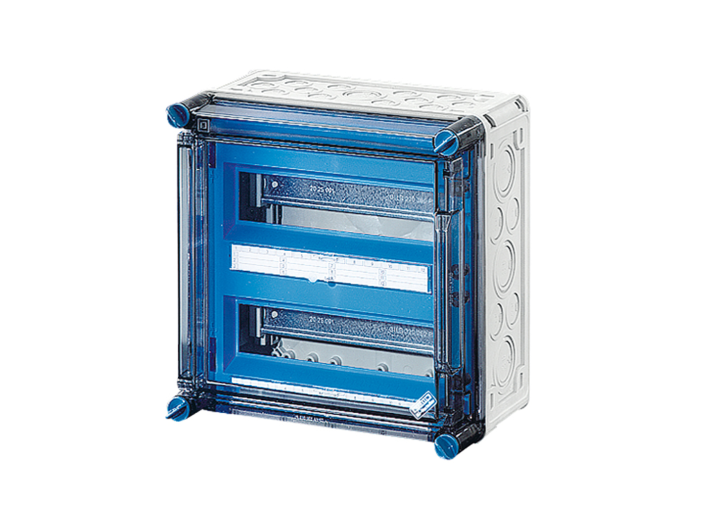 Hensel Mi kasse med DIN-skinne 24M (2x12), hængslet låge