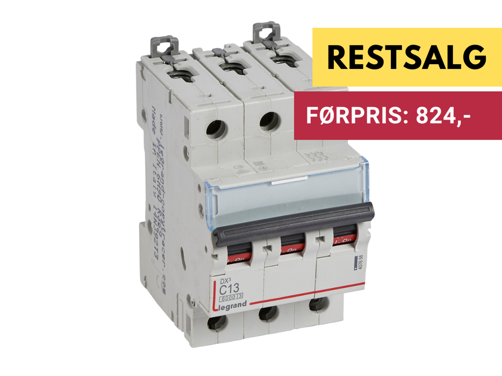 Legrand automatsikring DX3 C13A 3P 3M 6/10kA