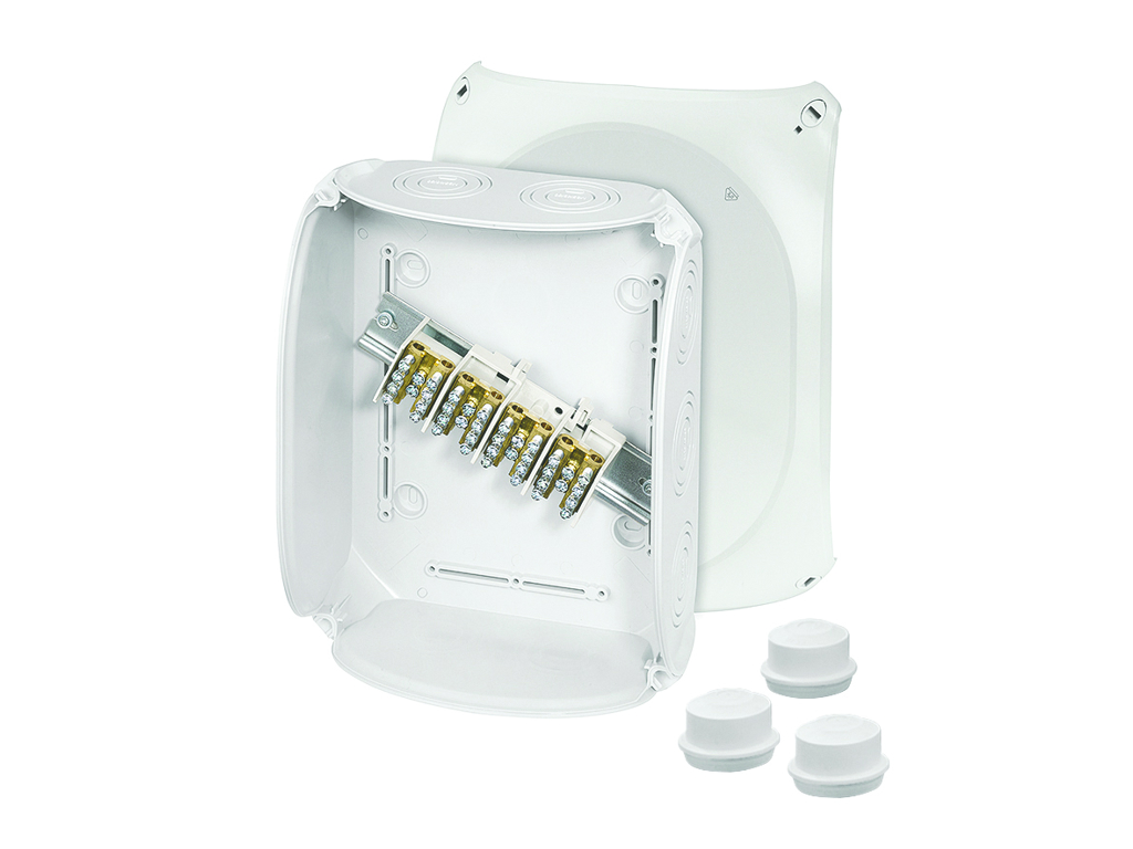 Forgreningsdåse 4x6-25 mm², Cu, 205x255x112 mm, IP66 - Grå