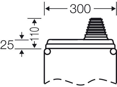 Flange (1 x 30-72 mm), 300x25/110 mm