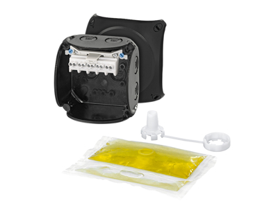 Dåse vandtæt 1,5-2,5mm² sort 93x93x62mm