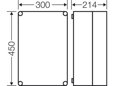 Hensel Mi kasse 450x300x214 mm - gråt låg