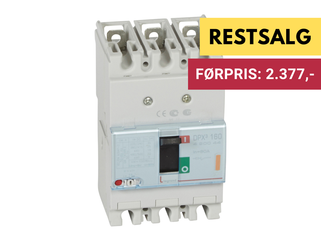 Legrand Maksimalafbryder DPX3 160, 80A, 3-pol, 25kA