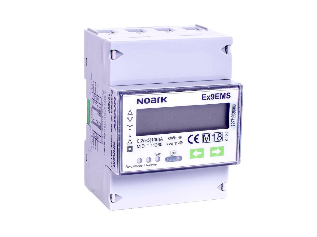 Noark kWh måler 3-faset, direkte måling 100A, MID - M-Bus
