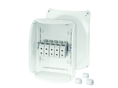 Forgreningsdåse 5x16-35 mm², Cu, 255x295x122 mm, IP66 - Grå