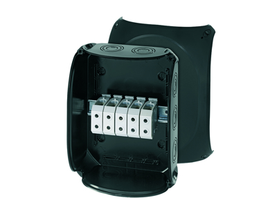 Forgreningsdåse 5x16-35 mm², Cu, 225x295x122 mm, IP66/67/69 - Sort