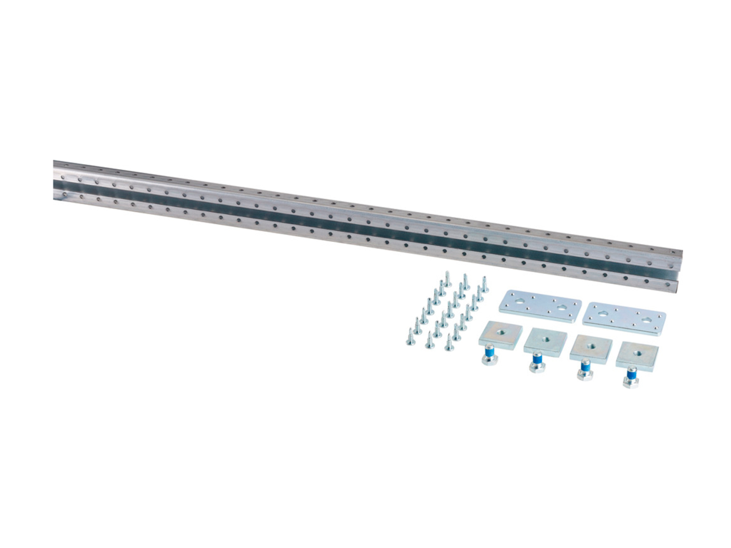 Profilskinnesæt inkl. 1 x 2m skinne, 2 x tilslutning, 20 x skruer