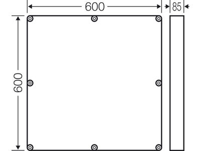 Påbygningsramme til Mi kasser i str. 8, 600x600x85 mm