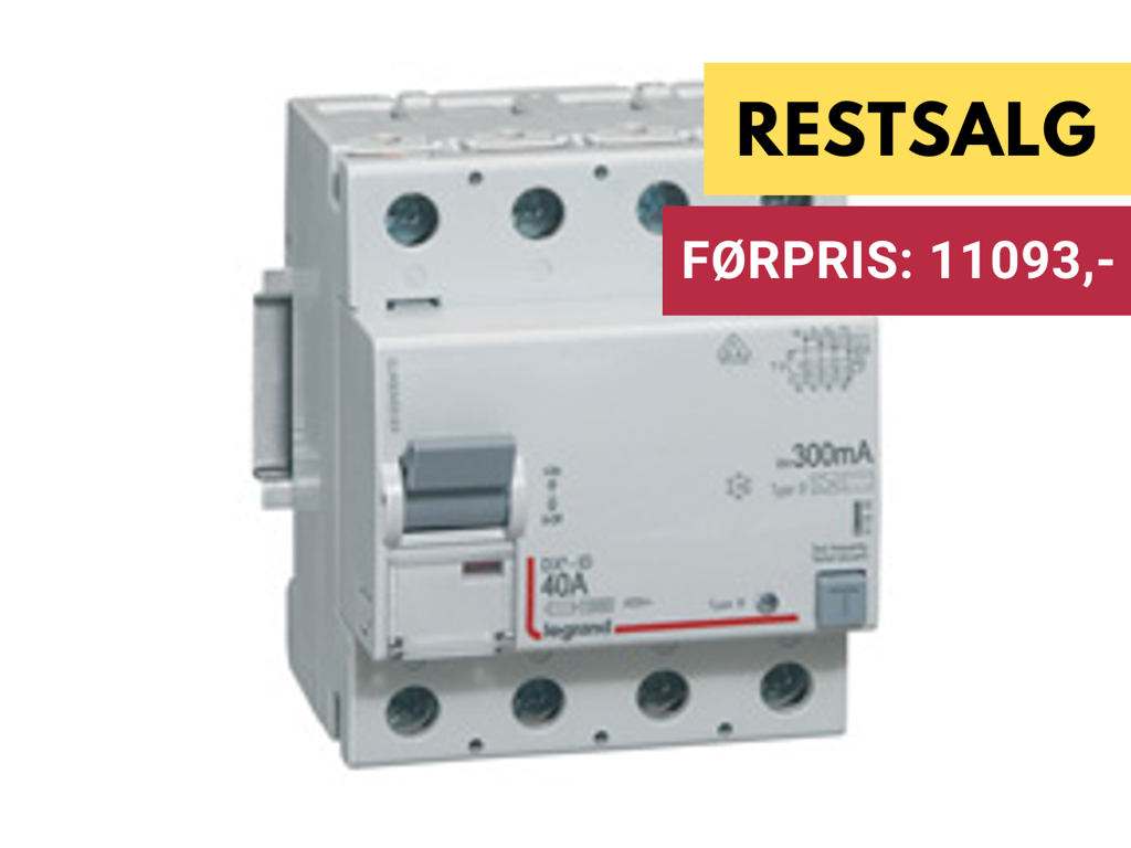 DX3. RCD 40A 300mA 4P 4M 10kA Type B