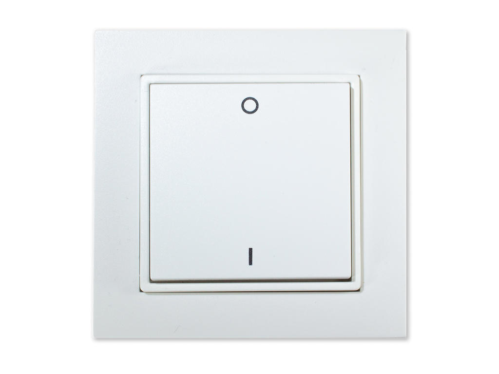 Helvar EnOcean tryk, enkelt 1/0 - Hvid med plastramme