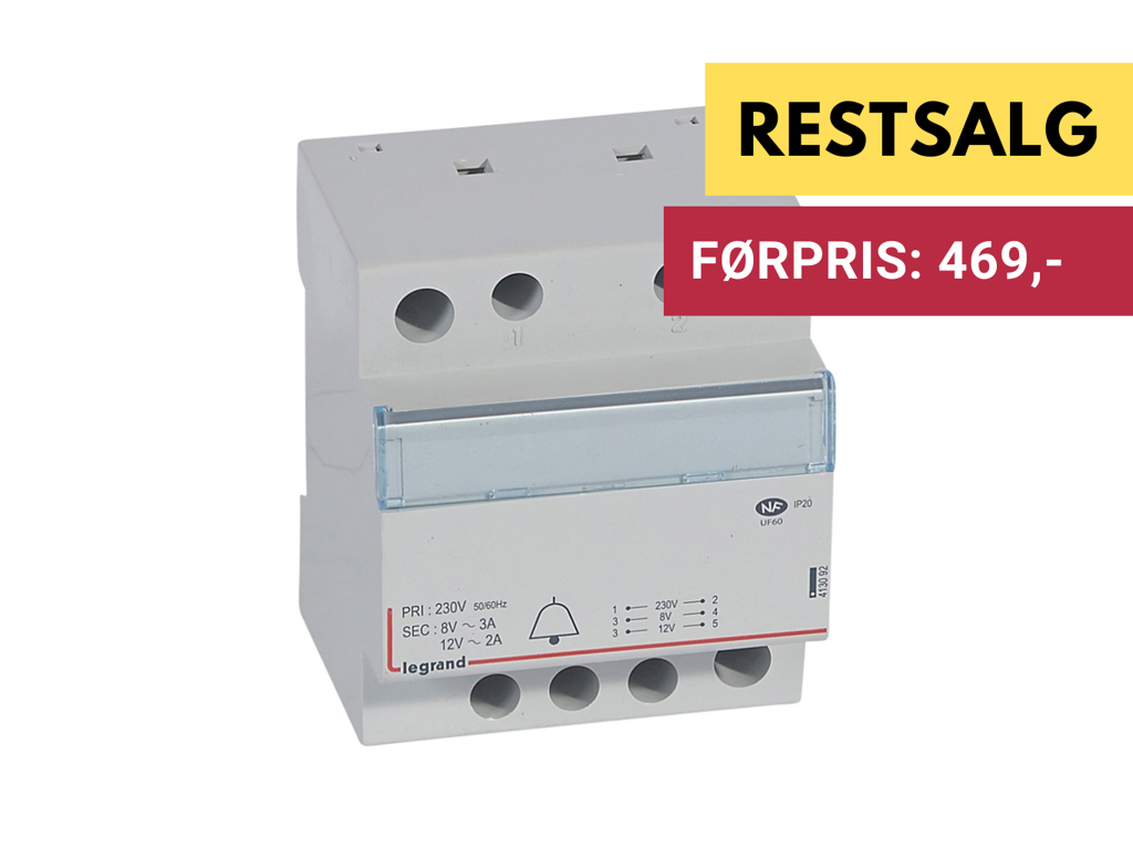 DX3 Ringetransformer 230V-12/8V 4M 24VA 2/3A