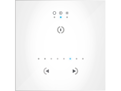 DMX STICK GU2W Styring Glas, 3 knapper - Hvid