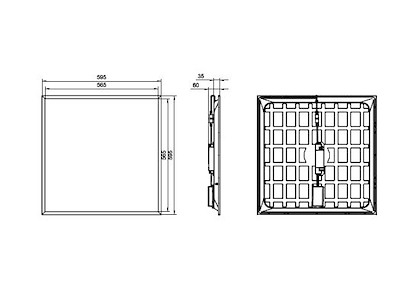 Ledinaire LED panel, 600x600, 28W, 3400lm, On/Off, 840 - UGR19 (6-pak)