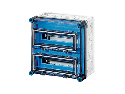 Hensel Mi kasse med DIN-skinne 24M (2x12), 2 x klaplåge