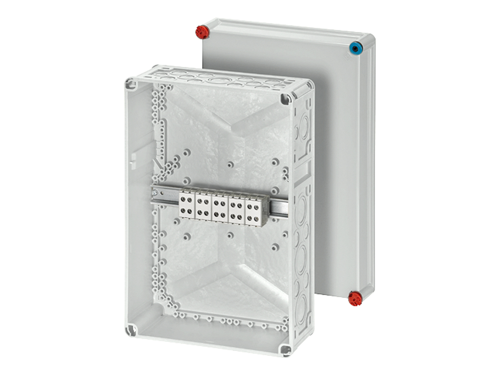 Forgreningsdåse 5x2,5-50 mm², Cu/Alu, 450x300x170 mm (Mi0301), IP65 - Grå