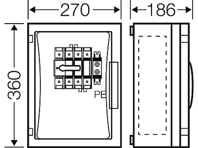 Hensel ENYSTAR kasse med skillesikring + sikringsafbryder 125A, 4P PE