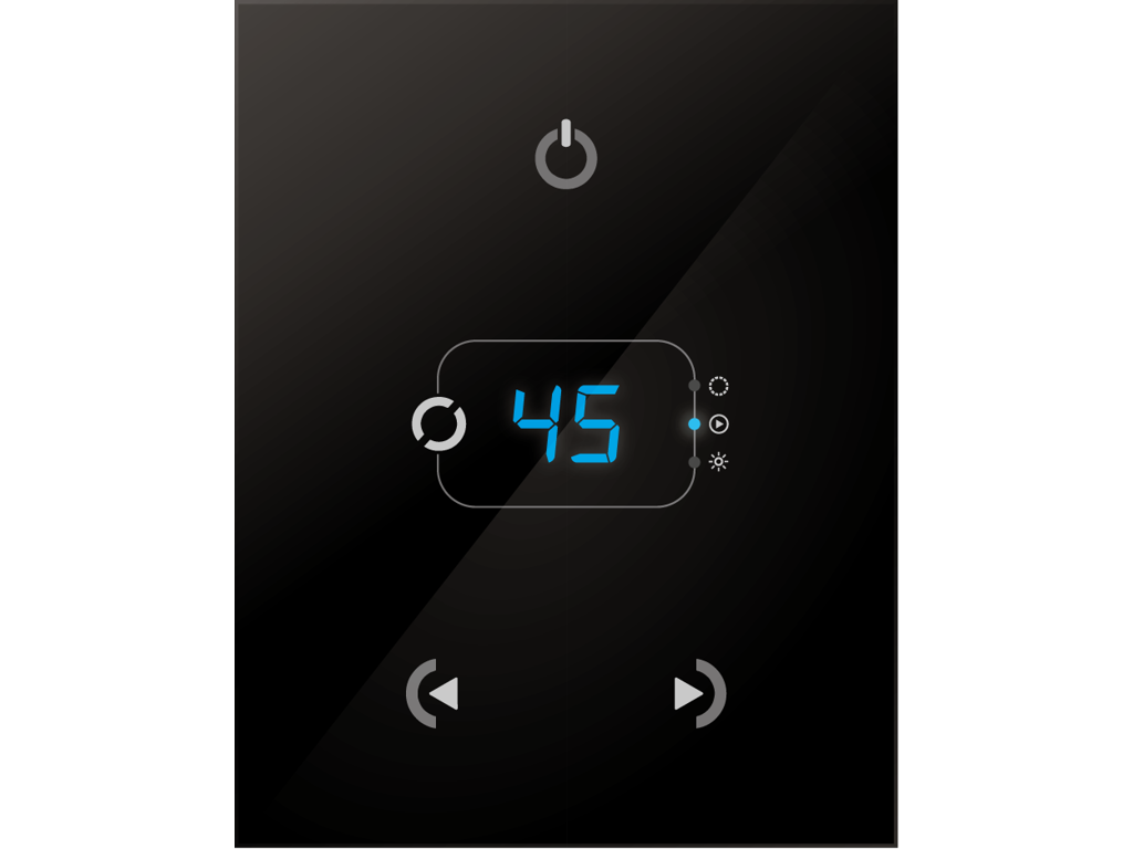 DMX STICK GA2B  Styring Glas, Display, 4 knapper - Sort