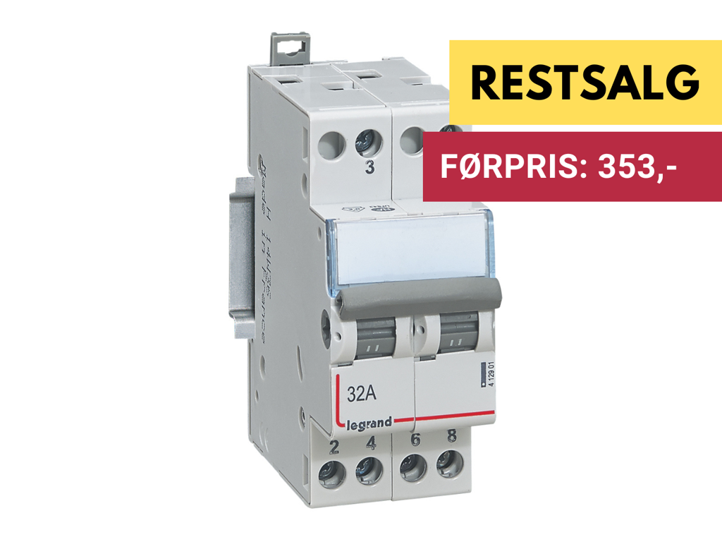 CX3 2P 32A dobbelt omskifter 2M