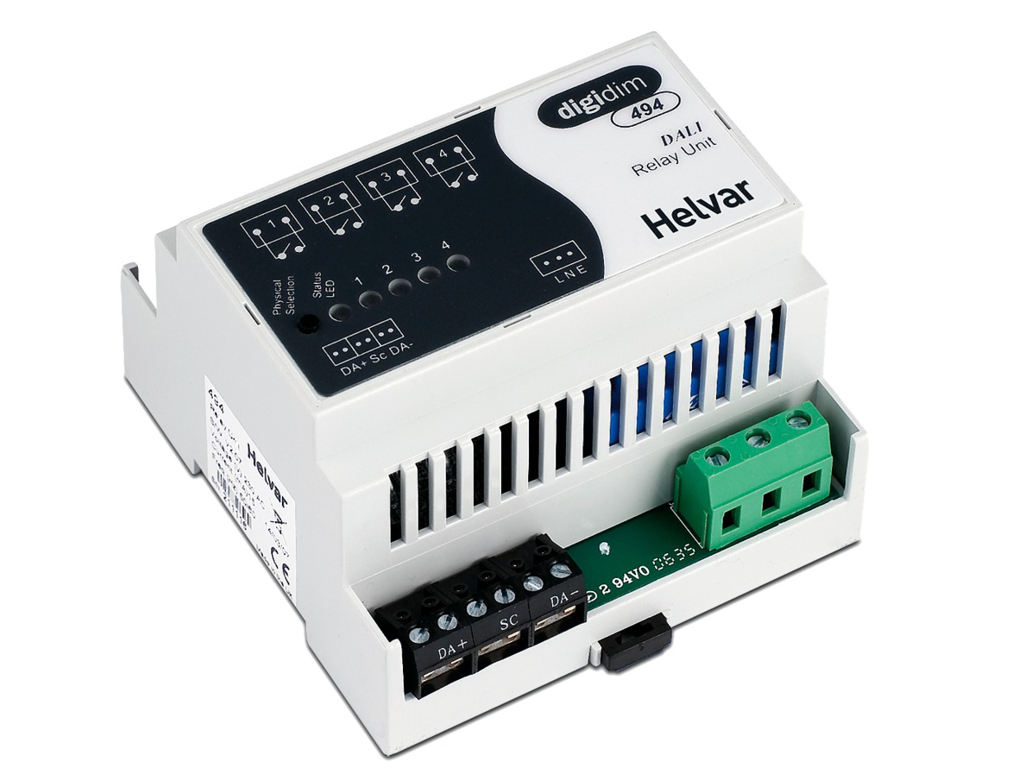 Helvar Digidim 494 relæenhed, 4x10A