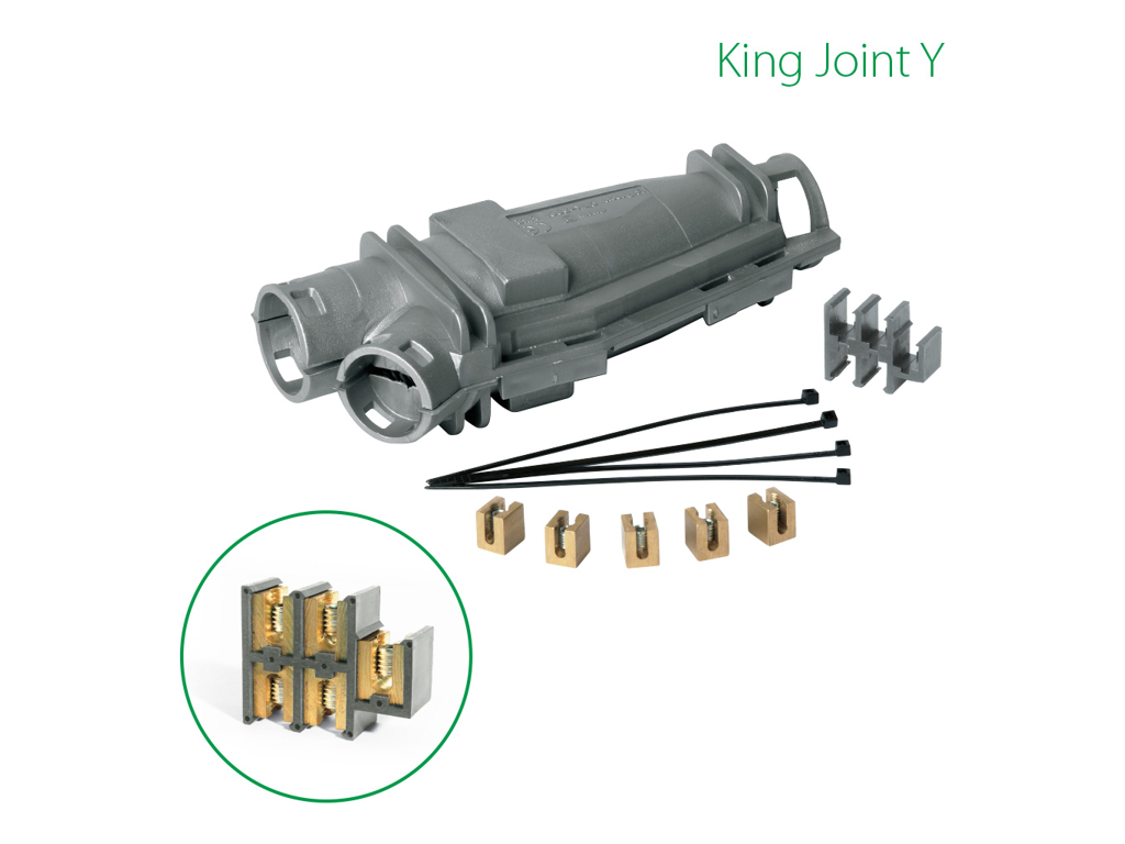 Raytech Y-samledåse med gel, 138x60x37 mm, IPX8 - Grå