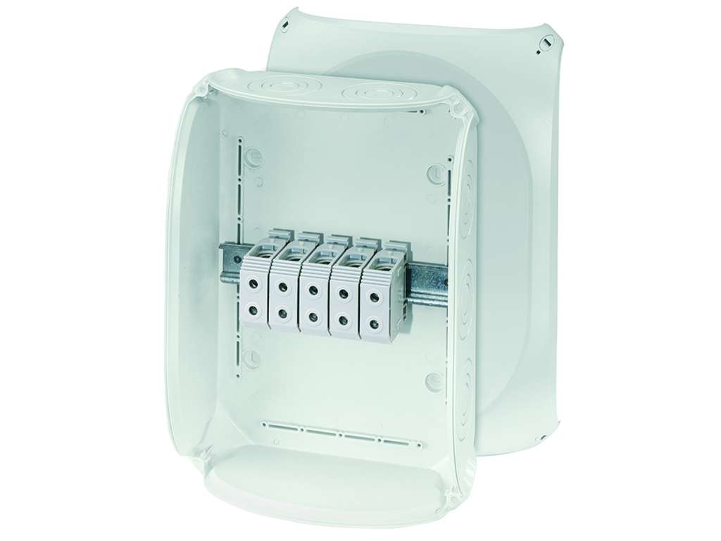 Forgreningsdåse 5x16-50 mm², Cu, 255x355x122 mm, IP66/67/69 - Grå