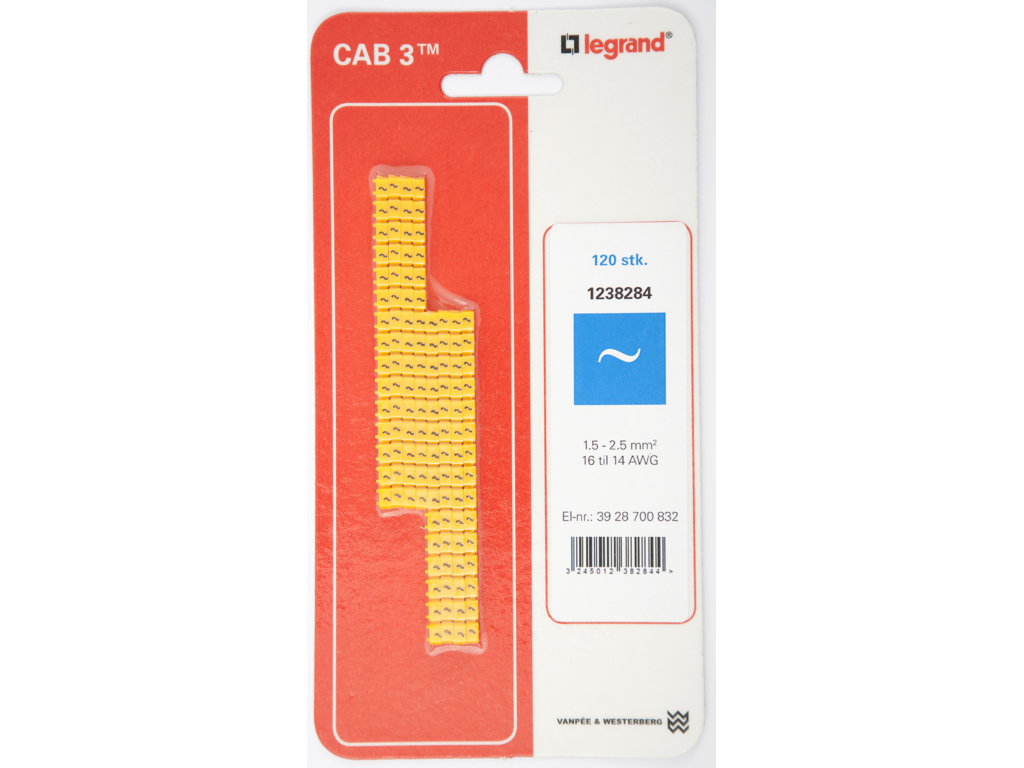 CAB 3 ledningsmærker 1,5-2,5 mm² (veksel) - 120 stk.