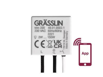 Grässlin Trim 200 universal lysdæmper m/appstyring, 230V AC, 150W