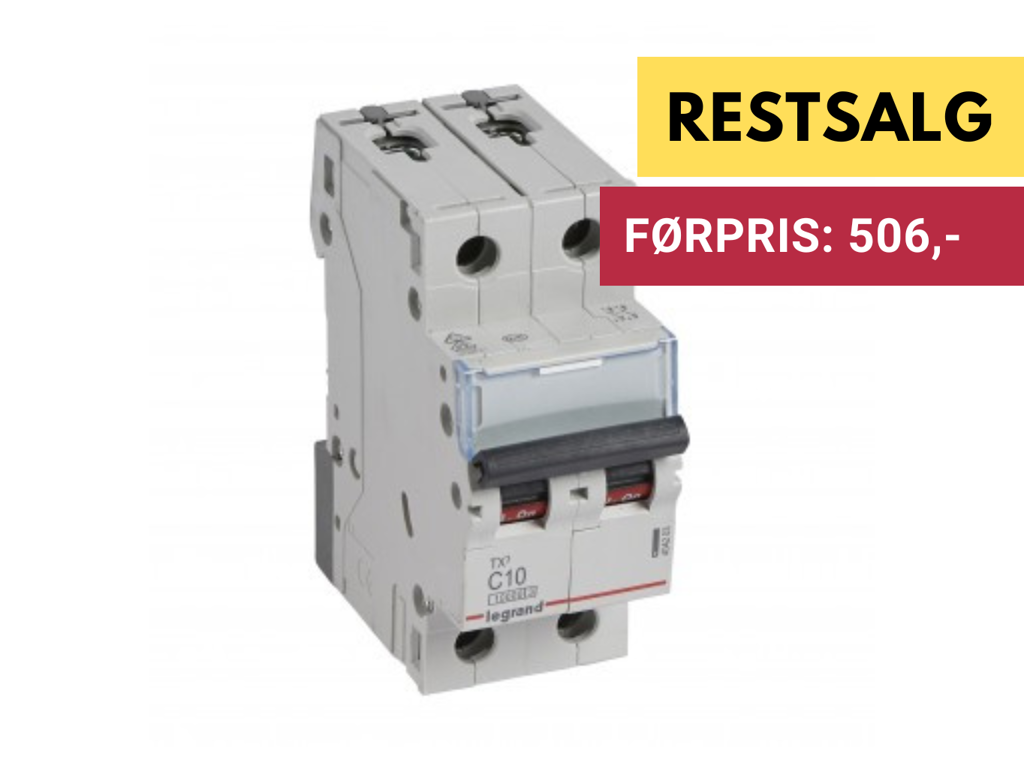 TX3 Automat C 10A 2P 2M 10/10kA 