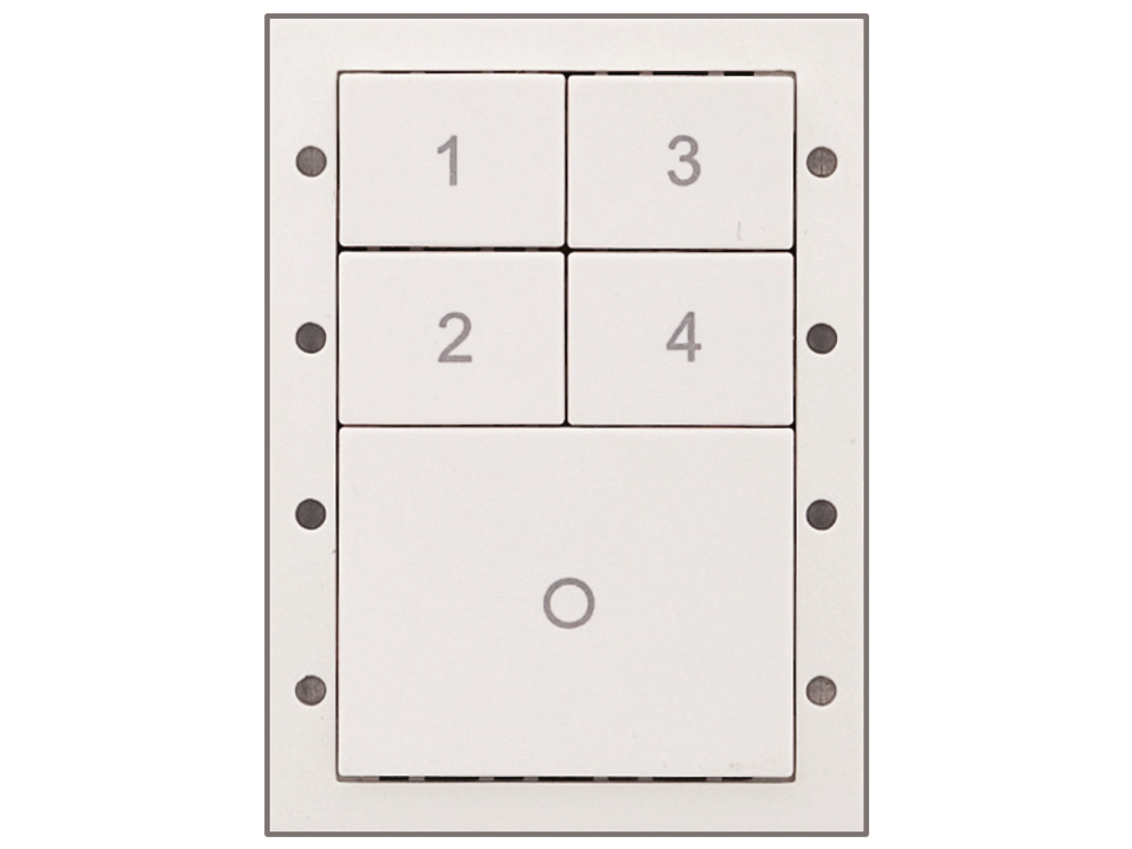 Helvar DALI-2 134WD2 panel med 5 tryk - Hvid
