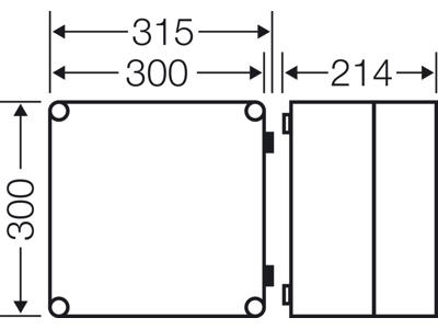 Hensel Mi kasse 300x300x214 mm - gråt hængslet låg