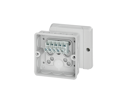 Membrandåse 5x1,5-2,5 mm², Cu 3~, 88x88x50 mm - Grå