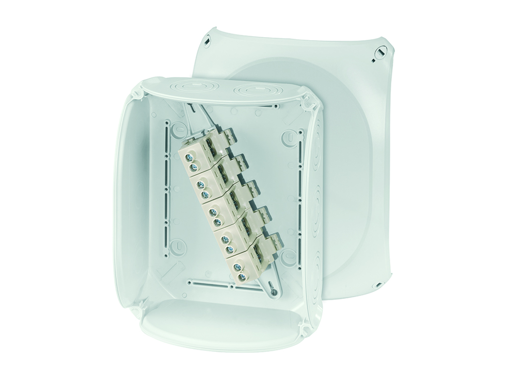 Forgreningsdåse 5x6-25 mm², Cu, 205x255x112 mm, IP66/67/69 - Grå