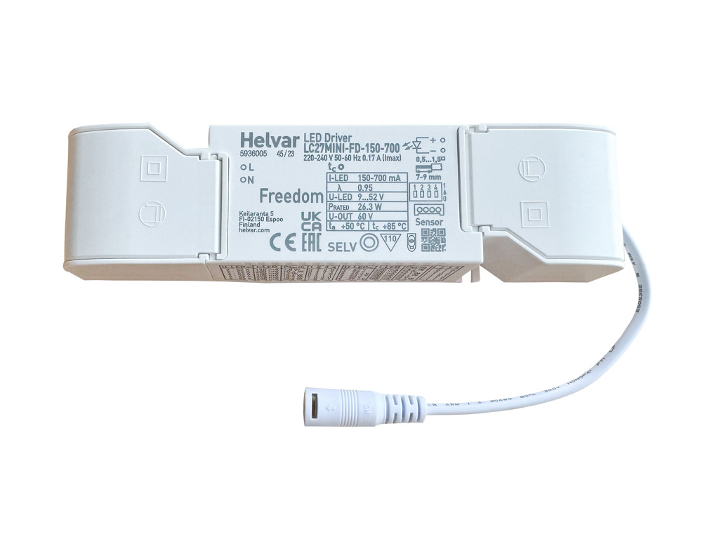 Helvar Freedom driver LC27MINI-FD-150-700 med Casambi - Panel Ready 