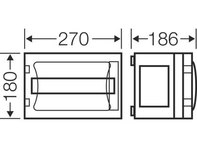 Hensel ENYSTAR kasse med DIN-skinne - 12 moduler (1x12)